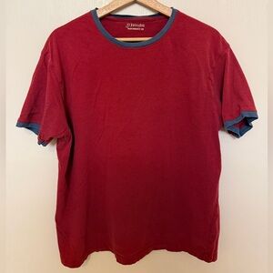 St. John's Bay Men's Red Short-Sleeve Tee with Blue Trim